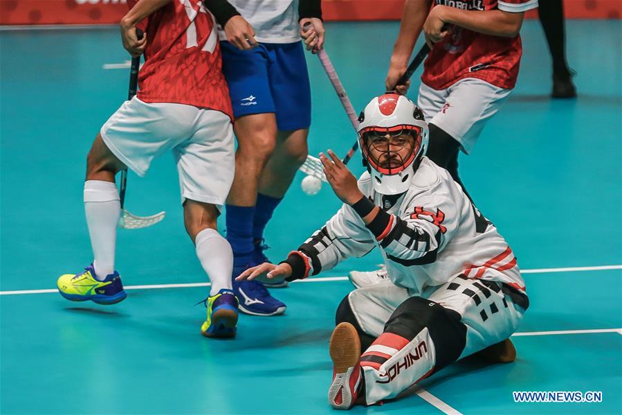 (SP)PHILIPPINES-QUEZON CITY-SEA GAMES-MEN'S FLOORBALL-SINGAPORE VS INDONESIA