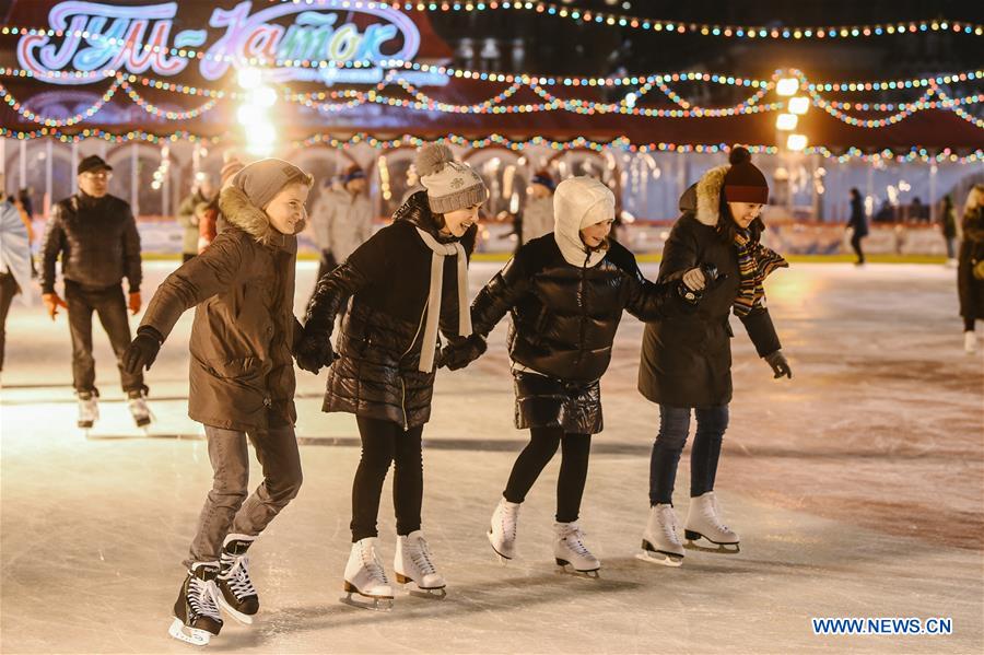 rink at red square in moscow opens to public