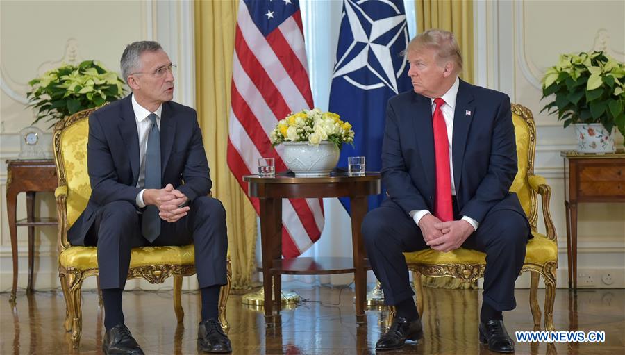 BRITAIN-LONDON-NATO SUMMIT-DONALD TRUMP-JENS STOLTENBERG-MEETING