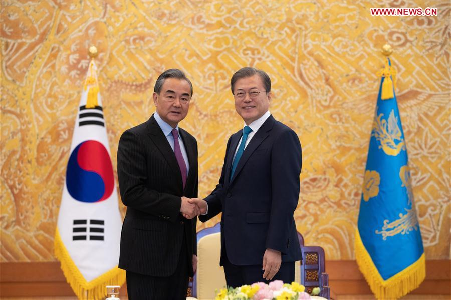 SOUTH KOREA-SEOUL-CHINA-WANG YI-MOON JAE-IN-MEETING
