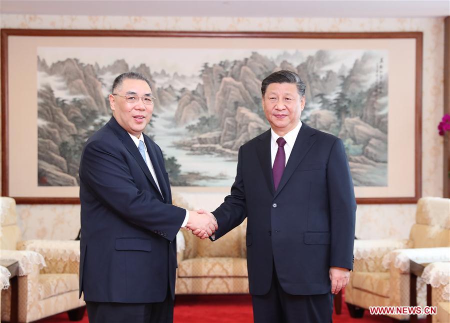 CHINA-MACAO-XI JINPING-CHUI SAI ON-MEETING (CN)