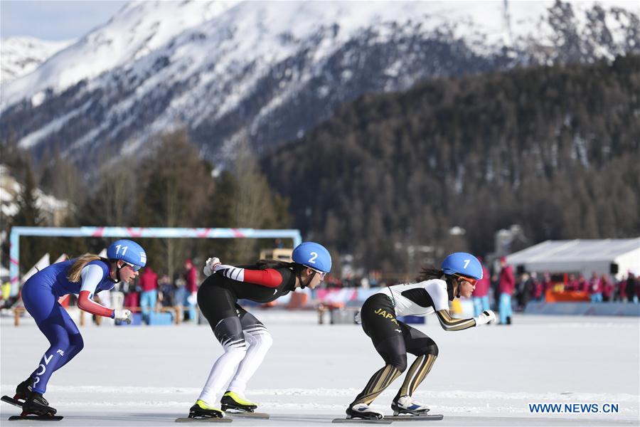 (SP)SWITZERLAND-ST. MORITZ-WINTER YOG-SPEED SKATING-WOMEN'S MASS START