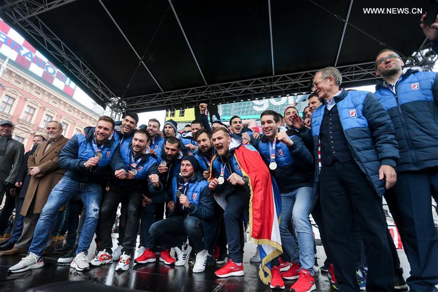 (SP)CROATIA-ZAGREB-MEN'S HANDBALL TEAM-CELEBRATION