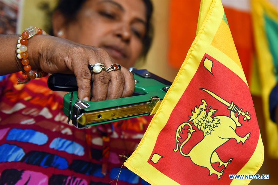 SRI LANKA-COLOMBO-NATIONAL DAY-FLAGS