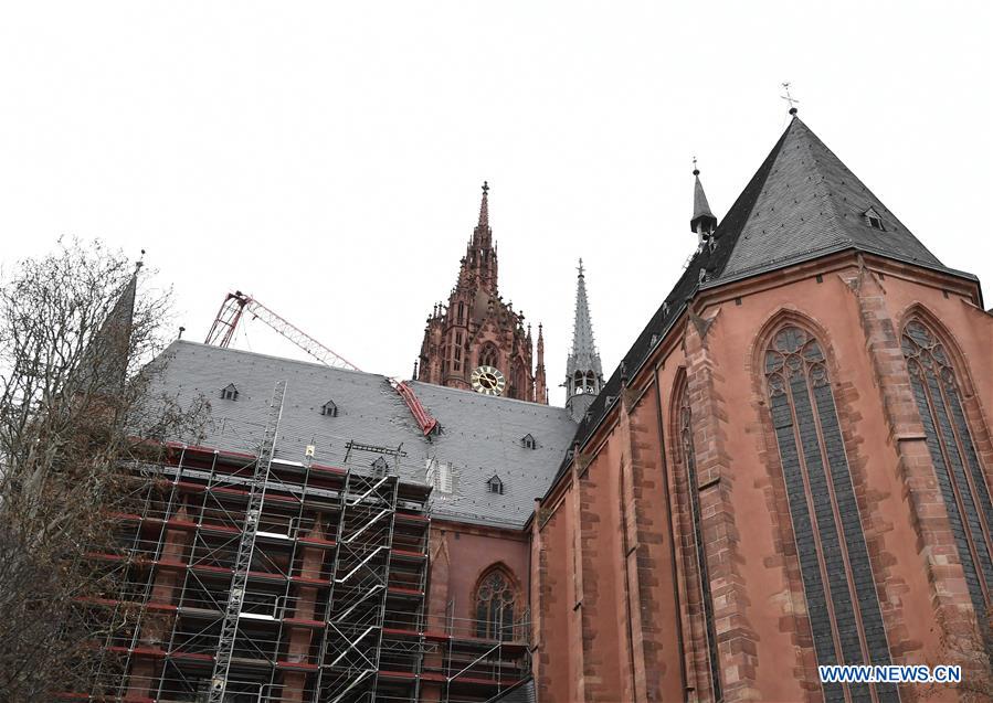 GERMANY-FRANKFURT-STORM-CATHEDRAL-DAMAGE