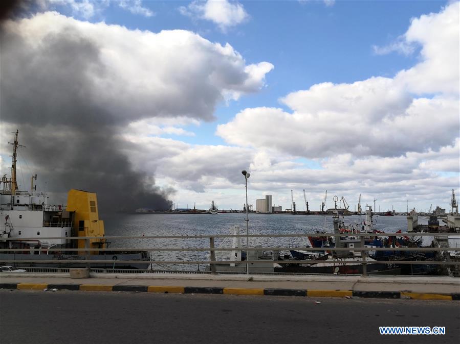 LIBYA-TRIPOLI-TURKISH SHIP-DESTRUCTION