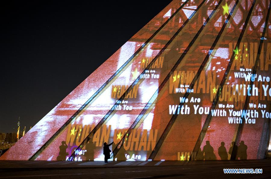 IRAN-TEHRAN-AZADI TOWER-NOVEL CORONAVIRUS-LIGHT