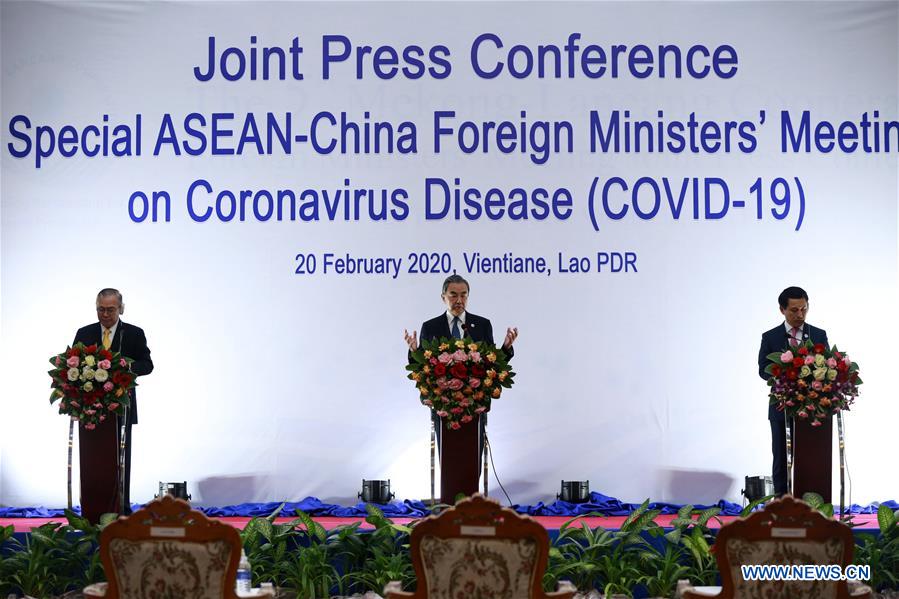 LAOS-VIENTIANE-CHINA-ASEAN-FM-CORONAVIRUS-MEETING