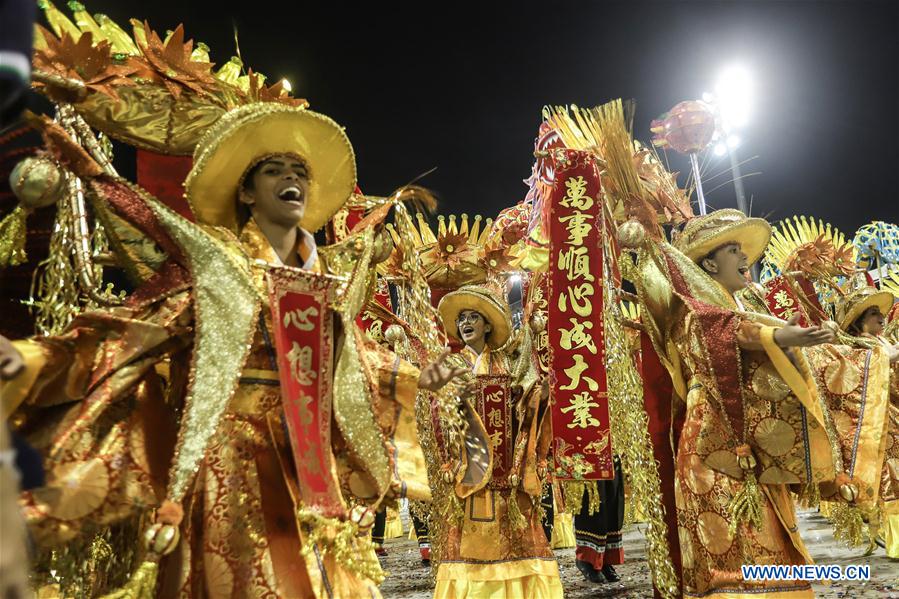 BRAZIL-SAO PAULO-CARNIVAL-CHINA-INSPIRED SAMBA SHOW