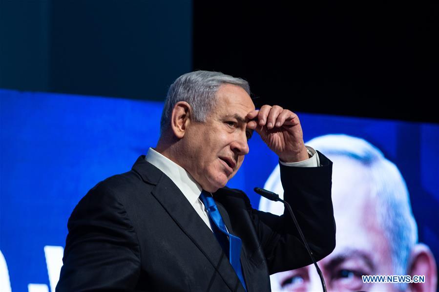 MIDEAST-MIGDAL HAEMEK-NETANYAHU-ELECTION RALLY