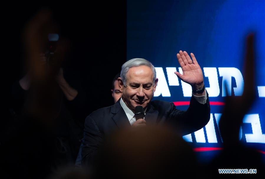 MIDEAST-MIGDAL HAEMEK-NETANYAHU-ELECTION RALLY