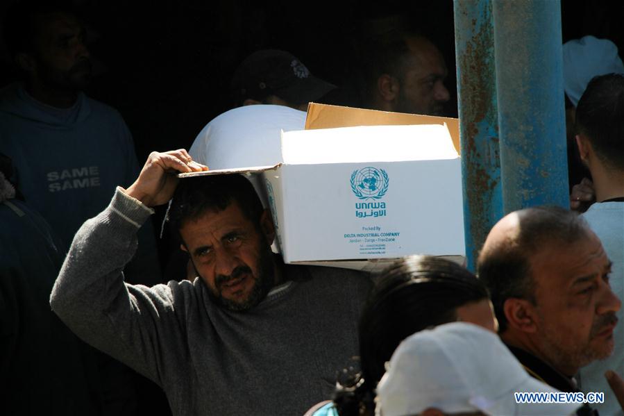 MIDEAST-GAZA CITY-UNRWA-FOOD-DISTRIBUTION