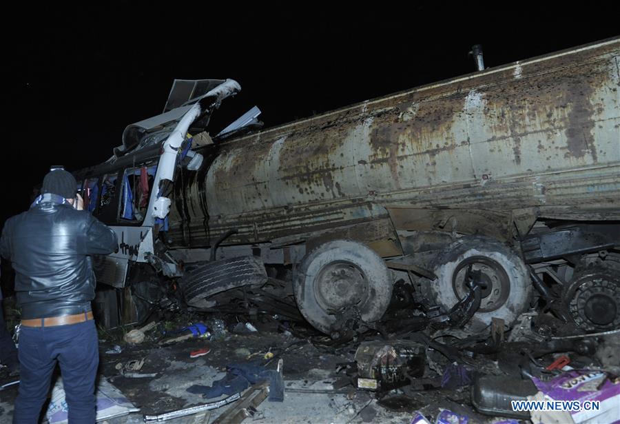 SYRIA-JISR BAGDAD-DAMASCUS-HOMS HIGHWAY-ACCIDENT