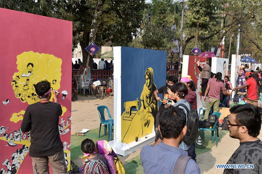 BANGLADESH-DHAKA-WOMEN'S DAY-GRAFFITI