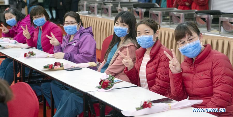 CHINA-HUBEI-WUHAN-MEDICAL WORKER-WOMEN'S DAY-CELEBRATION (CN)