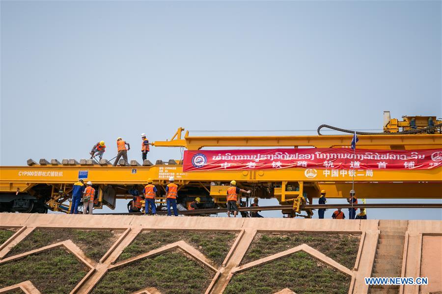 LAOS-VIENTIANE-CHINA-RAILWAY-1ST TRACK LAID