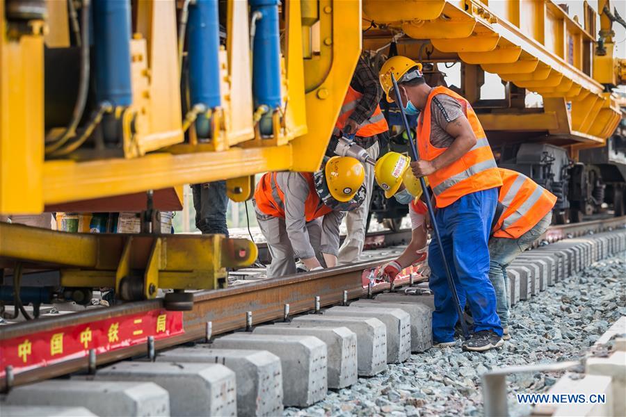 LAOS-VIENTIANE-CHINA-RAILWAY-1ST TRACK LAID