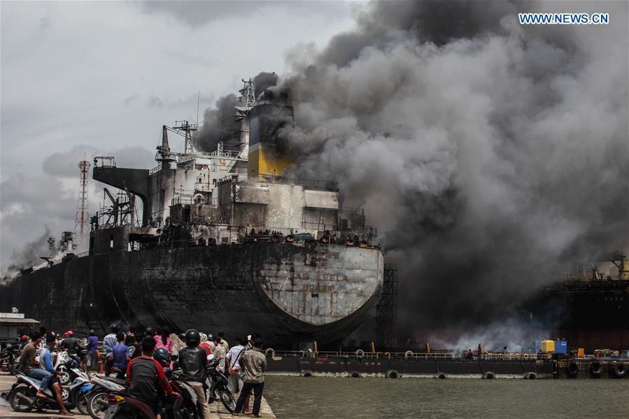 INDONESIA-MEDAN-PORT-OIL TANKER-FIRE 