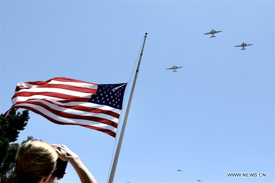 Historic planes fly over southern California to commemorate U.S