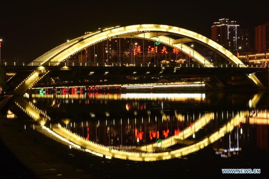 CHINA-GUIZHOU-HUISHUI-LIANJIANG RIVER-NIGHT LANDSCAPE (CN)