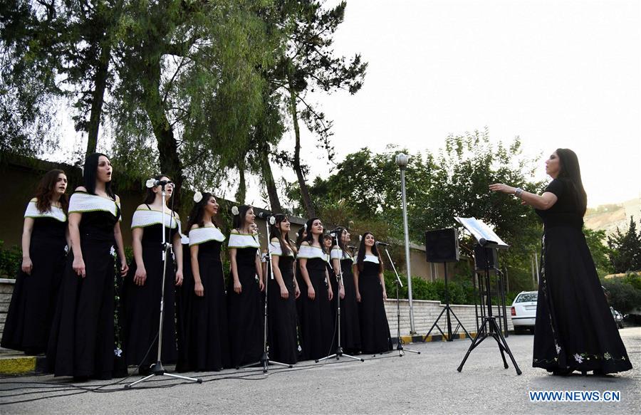 SYRIA-DAMASCUS-CHOIR-COVID-19-MEDICAL WORKERS