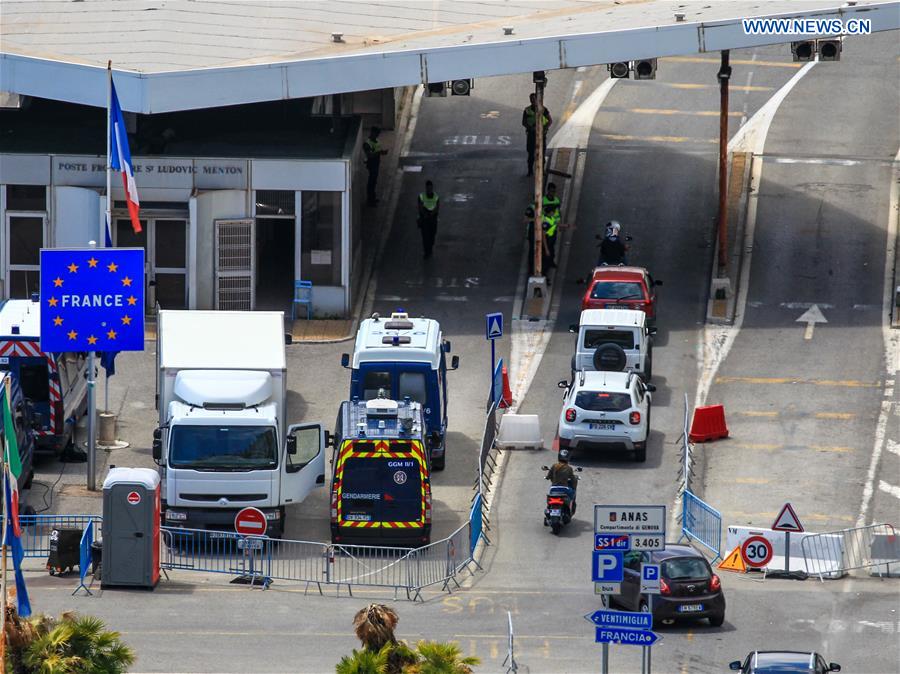 FRANCE-MENTON-COVID-19-ITALY-BORDER-REOPENING