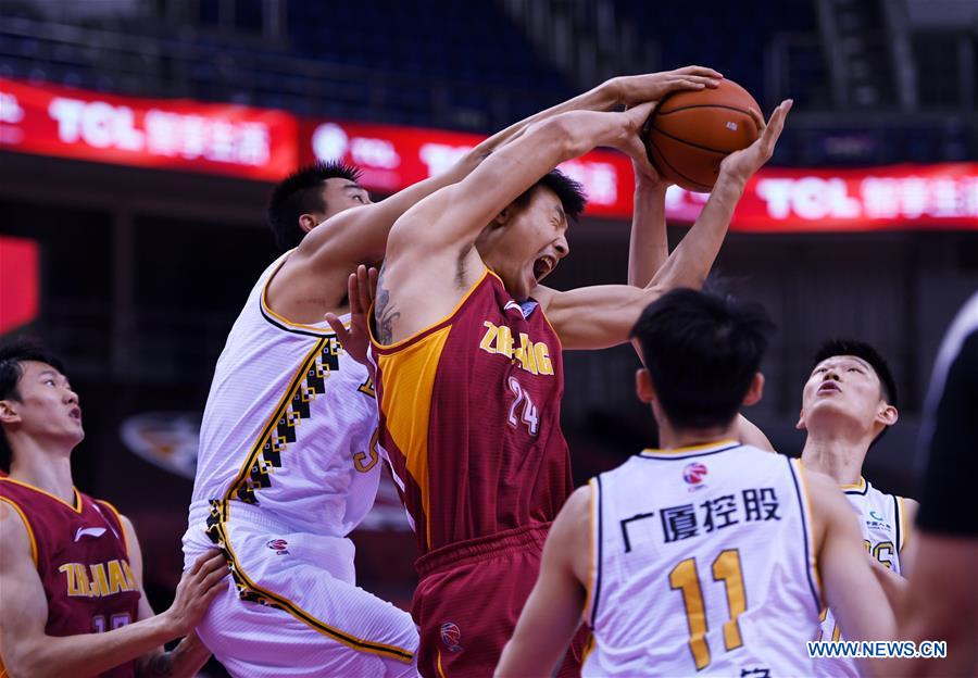 (SP)CHINA-QINGDAO-BASKETBALL-CBA LEAGUE-ZHEJIANG LIONS VS ZHEJIANG GOLDEN BULLS (CN)