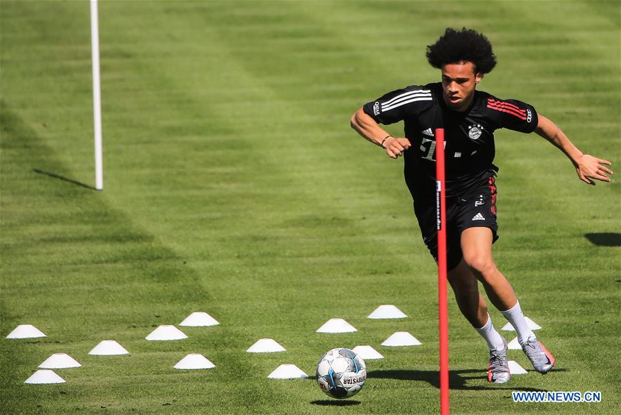 (SP)GERMANY-MUNICH-FOOTBALL-BAYERN MUNICH-LEROY SANE-TRAINING SESSION