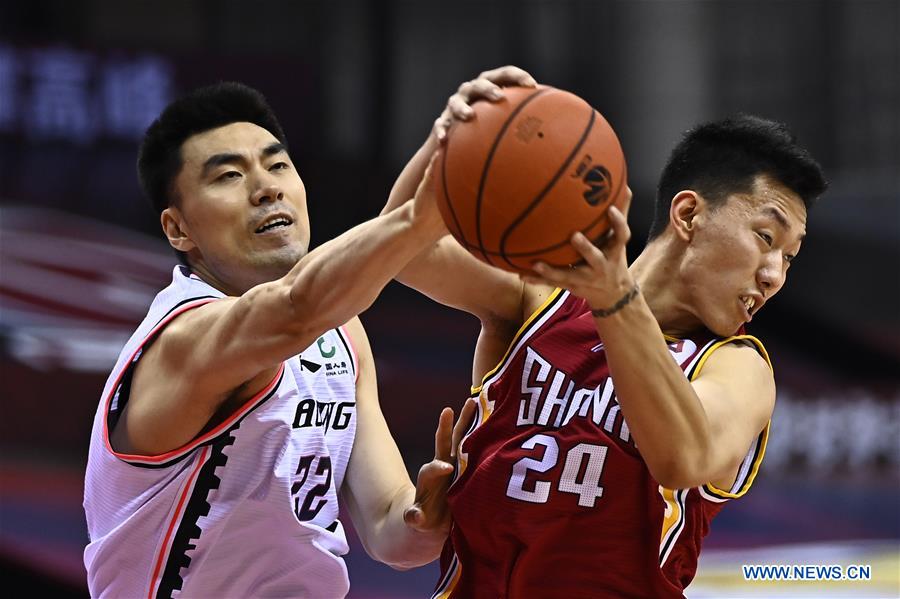 2019-2020 Chinese Basketball Association (CBA) league in Qingdao, east... 