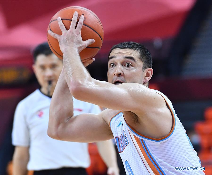 (SP)CHINA-QINGDAO-BASKETBALL-CBA LEAGUE-XINJIANG FLYING TIGERS VS TIANJIN PIONEERS(CN)