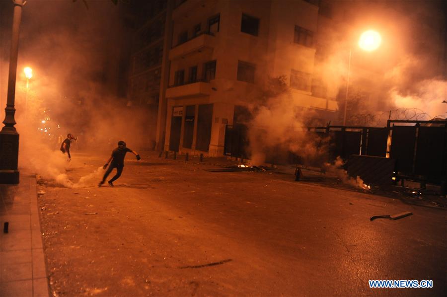 LEBANON-BEIRUT-PROTEST-CLASH