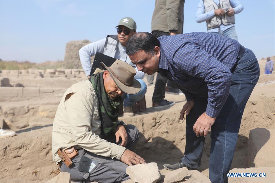 EGYPT-LUXOR-MONTU TEMPLE-CHINA-ARCHEOLOGY-EXCAVATION