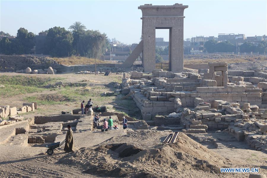 EGYPT-LUXOR-MONTU TEMPLE-CHINA-ARCHEOLOGY-EXCAVATION