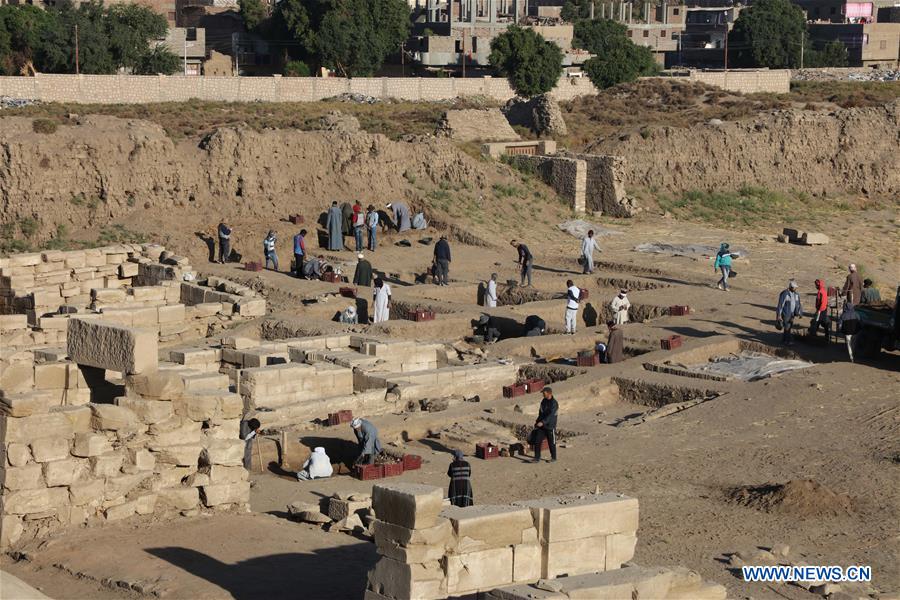 EGYPT-LUXOR-MONTU TEMPLE-CHINA-ARCHEOLOGY-EXCAVATION