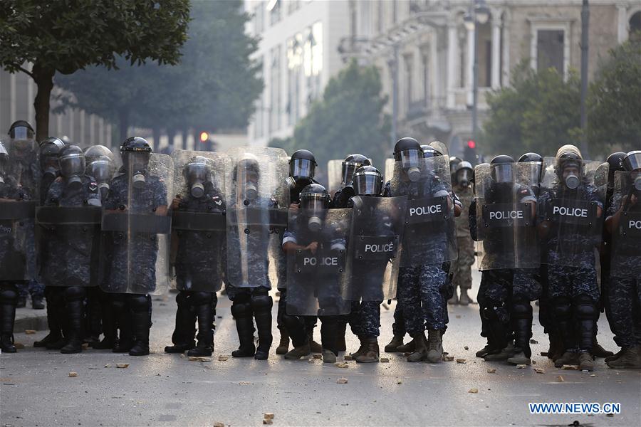 LEBANON-BEIRUT-PROTEST-CLASH