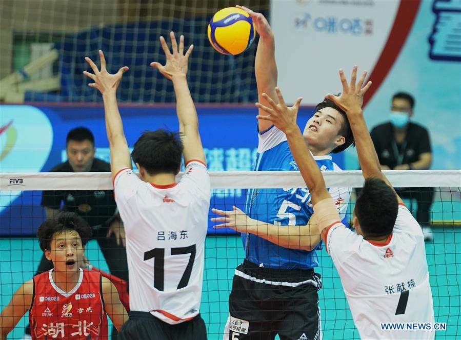 (SP)CHINA-HEBEI-QINHUANGDAO-VOLLEYBALL-CHINESE MEN'S VOLLEYBALL LEAGUE-RESUMPTION-HUBEI VS LIAONING (CN)