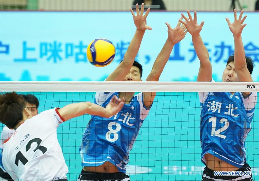 (SP)CHINA-HEBEI-QINHUANGDAO-VOLLEYBALL-CHINESE MEN'S VOLLEYBALL LEAGUE-RESUMPTION-HUBEI VS LIAONING (CN)