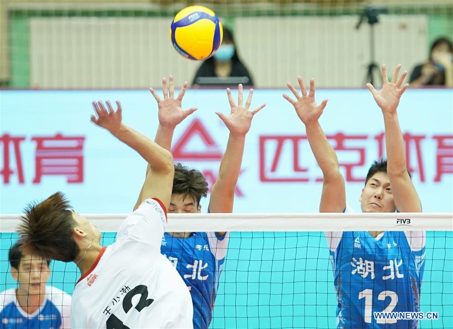 (SP)CHINA-HEBEI-QINHUANGDAO-VOLLEYBALL-CHINESE MEN'S VOLLEYBALL LEAGUE-RESUMPTION-HUBEI VS LIAONING (CN)