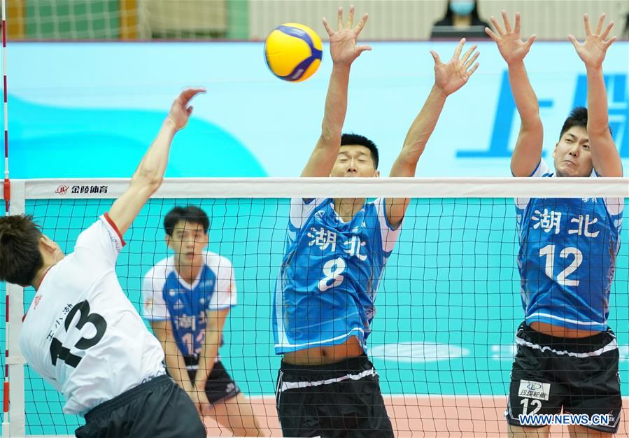 (SP)CHINA-HEBEI-QINHUANGDAO-VOLLEYBALL-CHINESE MEN'S VOLLEYBALL LEAGUE-RESUMPTION-HUBEI VS LIAONING (CN)