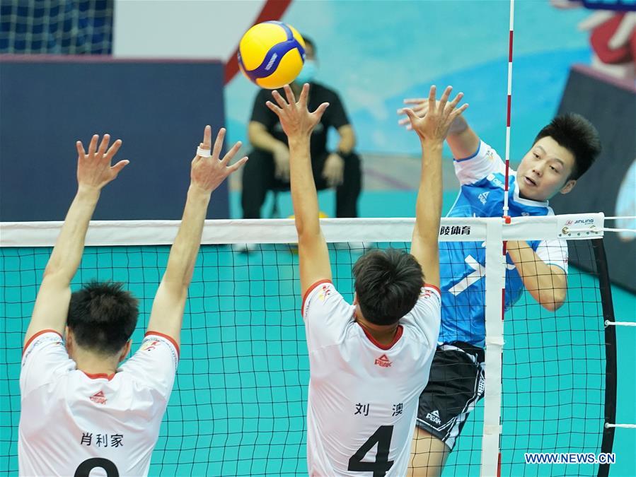 (SP)CHINA-HEBEI-QINHUANGDAO-VOLLEYBALL-CHINESE MEN'S VOLLEYBALL LEAGUE-RESUMPTION-HUBEI VS LIAONING (CN)