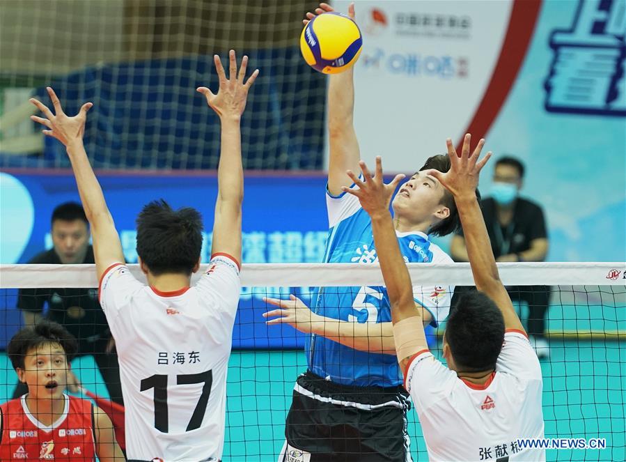 (SP)CHINA-HEBEI-QINHUANGDAO-VOLLEYBALL-CHINESE MEN'S VOLLEYBALL LEAGUE-RESUMPTION-HUBEI VS LIAONING (CN)