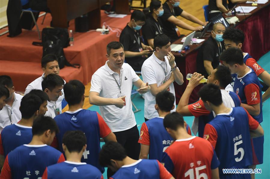 (SP)CHINA-HEBEI-QINHUANGDAO-VOLLEYBALL-CHINESE MEN'S VOLLEYBALL LEAGUE-JIANGSU VS LIAONING(CN)