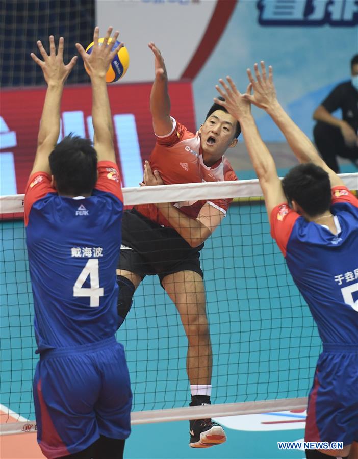 (SP)CHINA-HEBEI-QINHUANGDAO-VOLLEYBALL-CHINESE MEN'S VOLLEYBALL LEAGUE-JIANGSU VS LIAONING(CN)