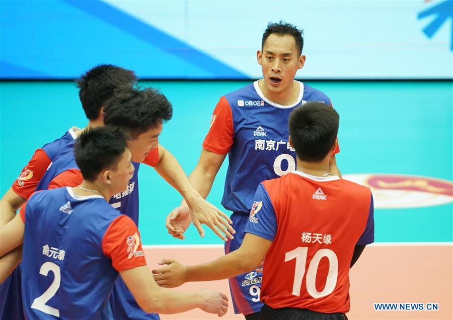 (SP)CHINA-HEBEI-QINHUANGDAO-VOLLEYBALL-CHINESE MEN'S VOLLEYBALL LEAGUE-JIANGSU VS LIAONING(CN)