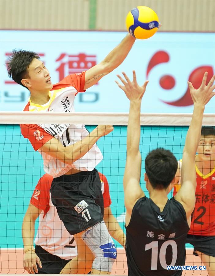 (SP)CHINA-HEBEI-QINHUANGDAO-VOLLEYBALL-CHINESE MEN'S VOLLEYBALL LEAGUE-SHANDONG VS FUJIAN(CN)