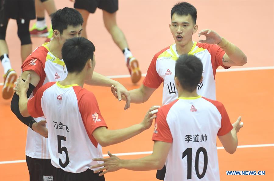 (SP)CHINA-HEBEI-QINHUANGDAO-VOLLEYBALL-CHINESE MEN'S VOLLEYBALL LEAGUE-SHANDONG VS FUJIAN(CN)