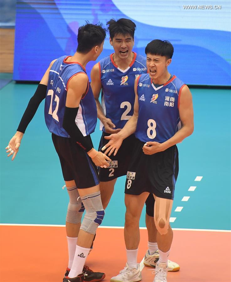 (SP)CHINA-HEBEI-QINHUANGDAO-VOLLEYBALL-CHINESE MEN'S VOLLEYBALL LEAGUE-HENAN VS JIANGSU(CN)