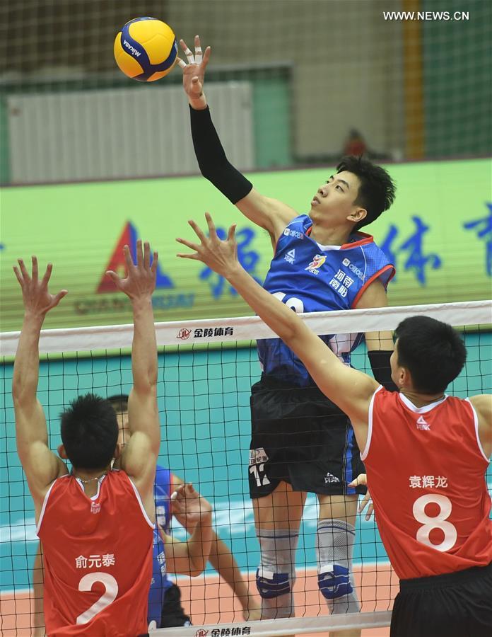 (SP)CHINA-HEBEI-QINHUANGDAO-VOLLEYBALL-CHINESE MEN'S VOLLEYBALL LEAGUE-HENAN VS JIANGSU(CN)