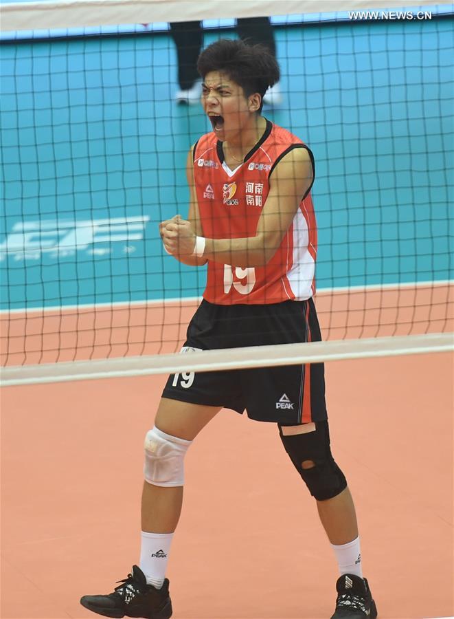 (SP)CHINA-HEBEI-QINHUANGDAO-VOLLEYBALL-CHINESE MEN'S VOLLEYBALL LEAGUE-HENAN VS JIANGSU(CN)