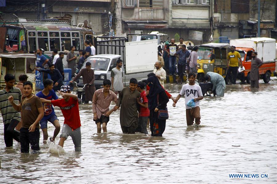 PAKISTAN-KARACHI-MONSOON-RAIN-FLOOD-EMERGENCY